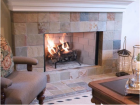 WRT3538WH 38" WOOD BURNING FIREPLACE W/ GRAY HERRINGBONE PANELS F3413