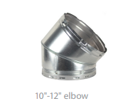 12"X 45 DEGREE BVENT ADJUSTABLE ELBOW BV