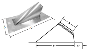 6T AF24 6" ADJUSTABLE ROOF FLASHING (12/12 TO 24/12 PITCH)