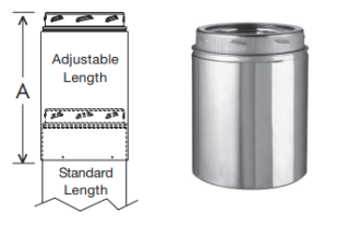 8UT 11AJ ADJUSTABLE LENGTH ULTRA TEMP CHIMNEY 