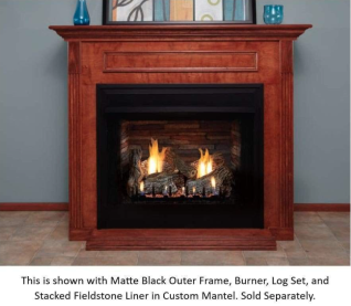 BRECKENRIDGE DELUXE 36" VENT FREE FIREBOX -CIRCULATING, FLUSH FRONT, REFRACTORY LINER