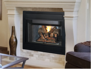 BRT4342TMN-B 42" B-VENT FIREPLACE W/ WHITE STACKED PANELS, MILLIVOLT, NG F3210