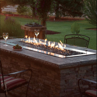 CAROL ROSE 60" OUTDOOR LINEAR GAS FIRE PIT, LP
