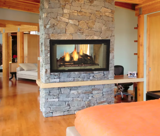 DESIGNER SERIES 42" SEE-THROUGH RADIANT WOOD BURNING FIREPLACE 