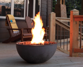  FIREBOWL 30" DIAMETER CONCRETE SMOOTH GREY THERMOCOUPLE SERIES