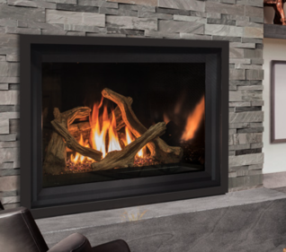 G50 GAS FIREPLACE W/ GLASS MEDIA & BLACK ENAMELED LINER -IPI, NG