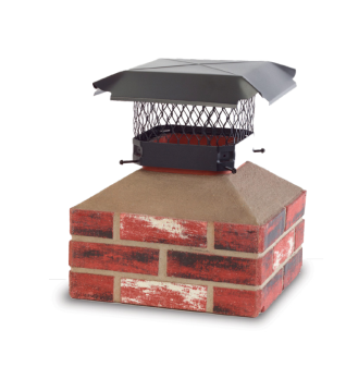 12X16 DRAFT KING SINGLE FLUE CHIMNEY COVER -STAINLESS STEEL FINISH (BLACK POWDER COAT) 