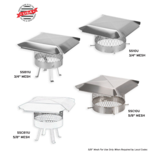 10" DRAFT KING ROUND SINGLE FLUE CHIMNEY COVER (SLIP IN) - STAINLESS STEEL FINISH