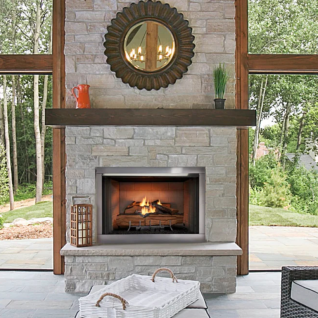 VESPER 42" OUTDOOR FIREBOX W/ HERRINGBONE CONCRETE REFRACTORY