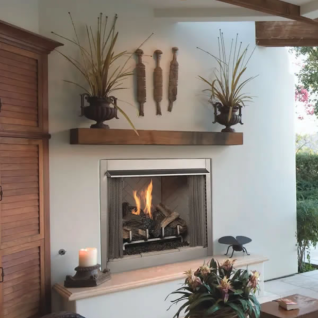 VRE3242ZENWH 42" OUTDOOR FIREPLACE W/ WHITE HERRINGBONE BRICK, NG, F4123