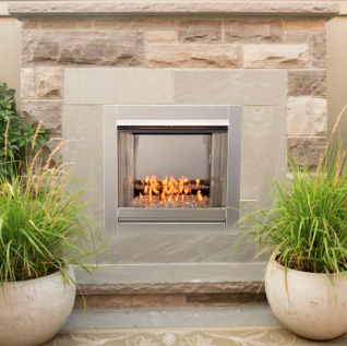 VRE4242WH 42" OUTDOOR/INDOOR FIREBOX W/ WHITE HERRINGBONE BRICK, F4109