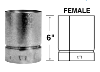 6" BVENT FEMALE UNIVERSAL ADAPTER BV **CONNECTS GV FEMALE END TO BV FEMALE END**