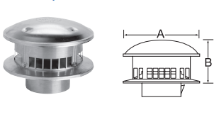 6" BVENT DURA CAP BV