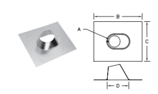 6" BVENT 0/12-6/12H ADJUSTABLE ROOF FLASHING BV