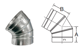 4" BVENT 45 DEGREE ADJUSTABLE ELBOW BV