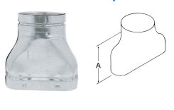 5" OVAL BVENT ADAPTER OVAL TO ROUND END BV