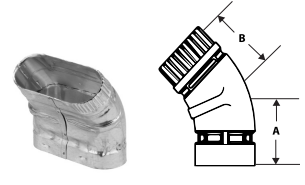 5"X 45 DEGREE OVAL BVENT ELBOW BV