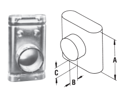 4" OVAL BVENT STANDARD TEE BV