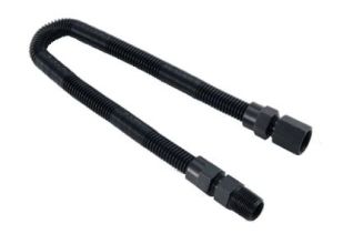 12" WHISTLE FREE SS GAS CONNECTOR HOSE W/FITTINGS, 1/2" MIP x 1/2"FIP (3/8" ID) BLACK