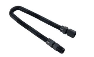 16" WHISTLE FREE STAINLESS GAS CONNECTOR HOSE WITH FITTINGS -1/2" MIP x 1/2" FIP - (1/2" ID) Black
